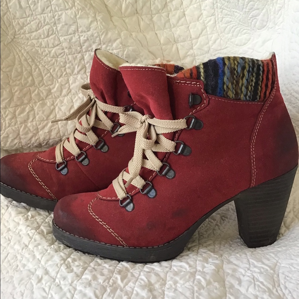 Rieker German Red Suede Booty